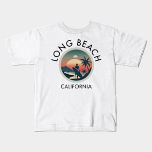 Long Beach - California (with Black Lettering) Kids T-Shirt